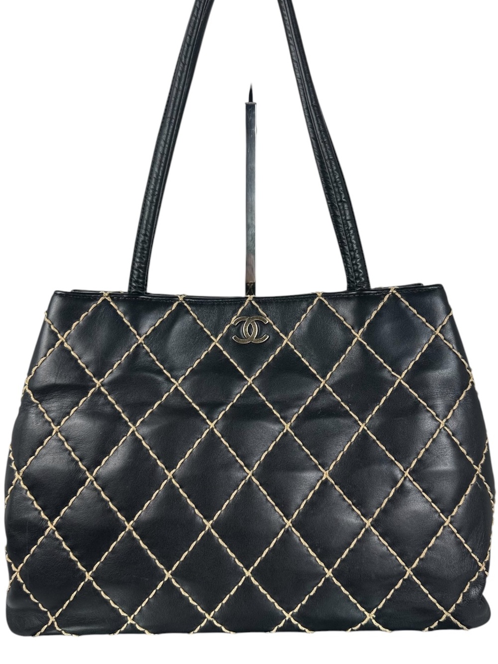 CHANEL CC WILDSTITCH CALFSKIN TOTE BAG